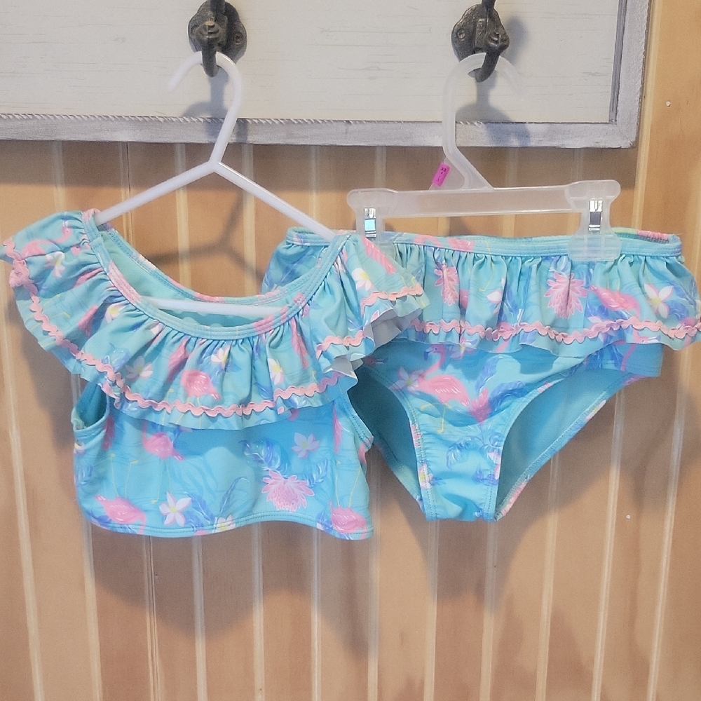 Girls' Ruffled Two-Piece Swimsuit Set